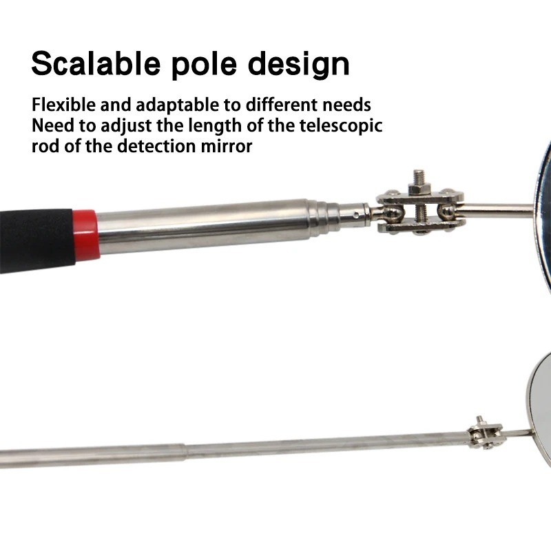 LED Telescoping Inspection Mirror – 360° Rotating Tool for Mechanics