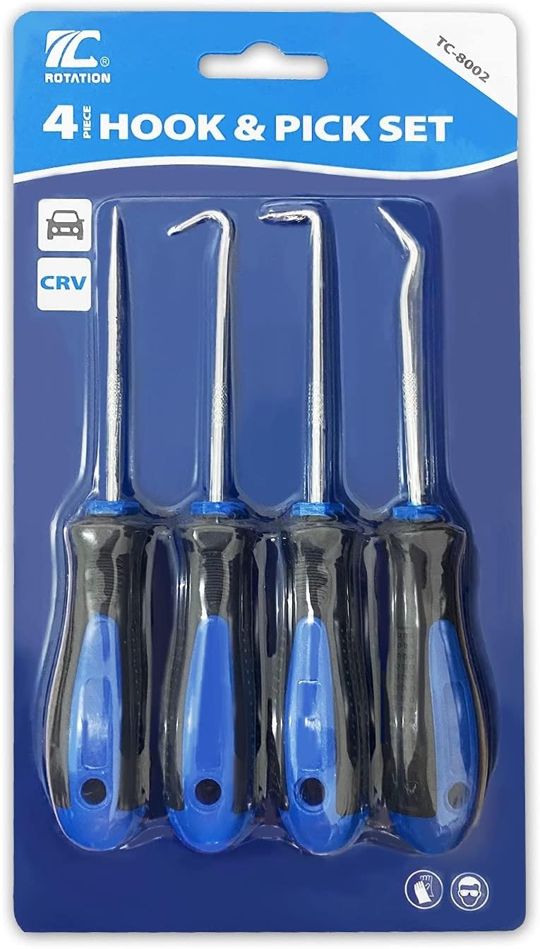 Compact 4-Piece Hook and Pick Set in Blue – Rustproof and Corrosion-Proof Design