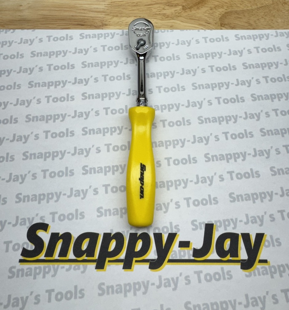 Snap-on Tools NEW CLASSIC YELLOW 1/4″ Drive Hard Grip Long Fixed Ratchet THLD72Y
