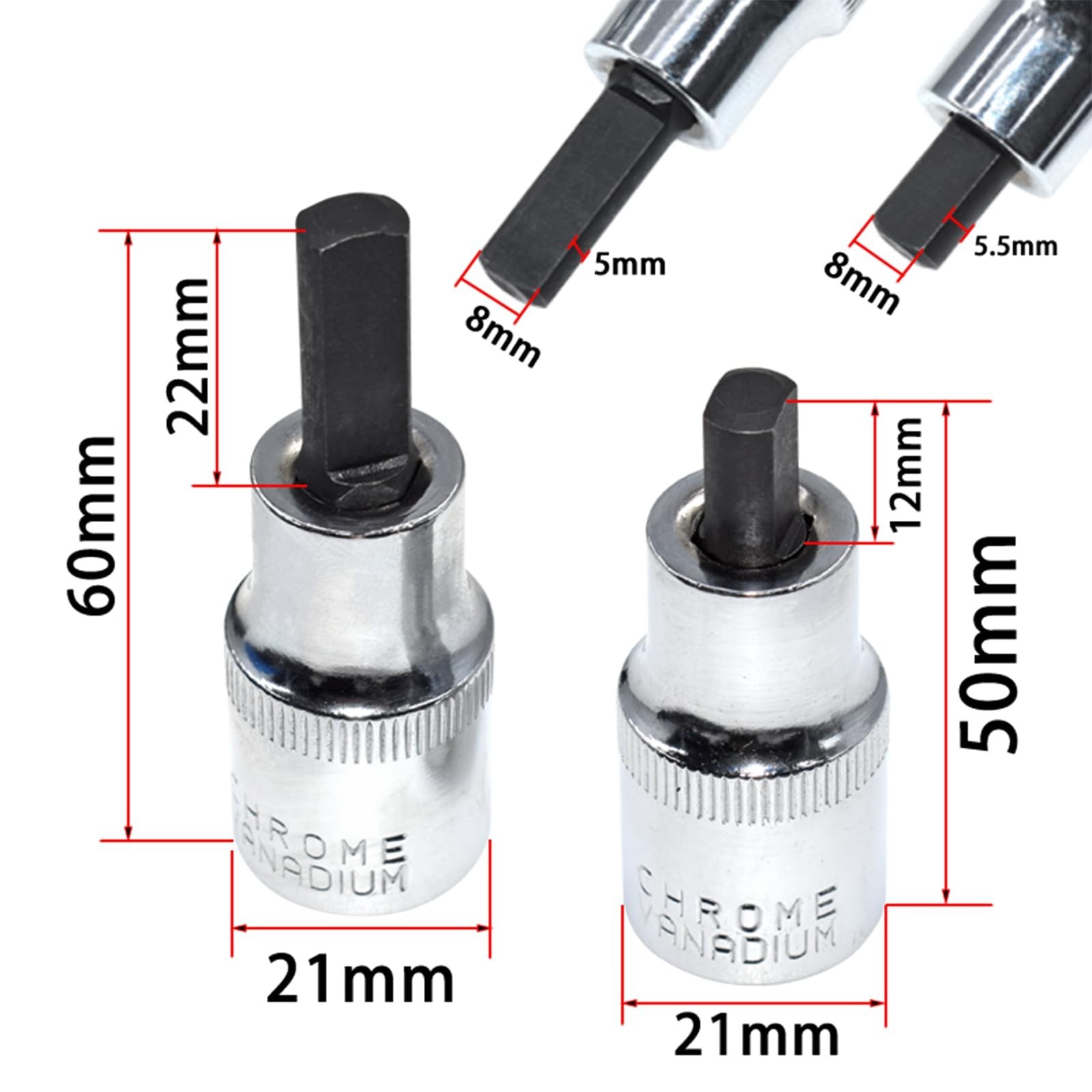 9pcs Suspension Strut Socket Set 16-24mm 12 Point 1/2″ Drive Tool Kit for Shock