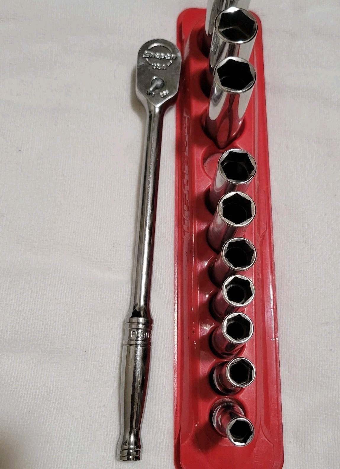 Snap-On SFM 9mm-19mm 3/8″ Drive 11 Pieces 6-Points Metric Deep Socket Set (Used)