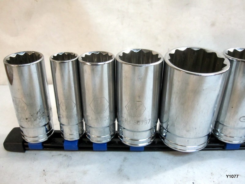 GearWrench 12 Point Deep SAE Socket Set 9 Pc 1/2 Drive