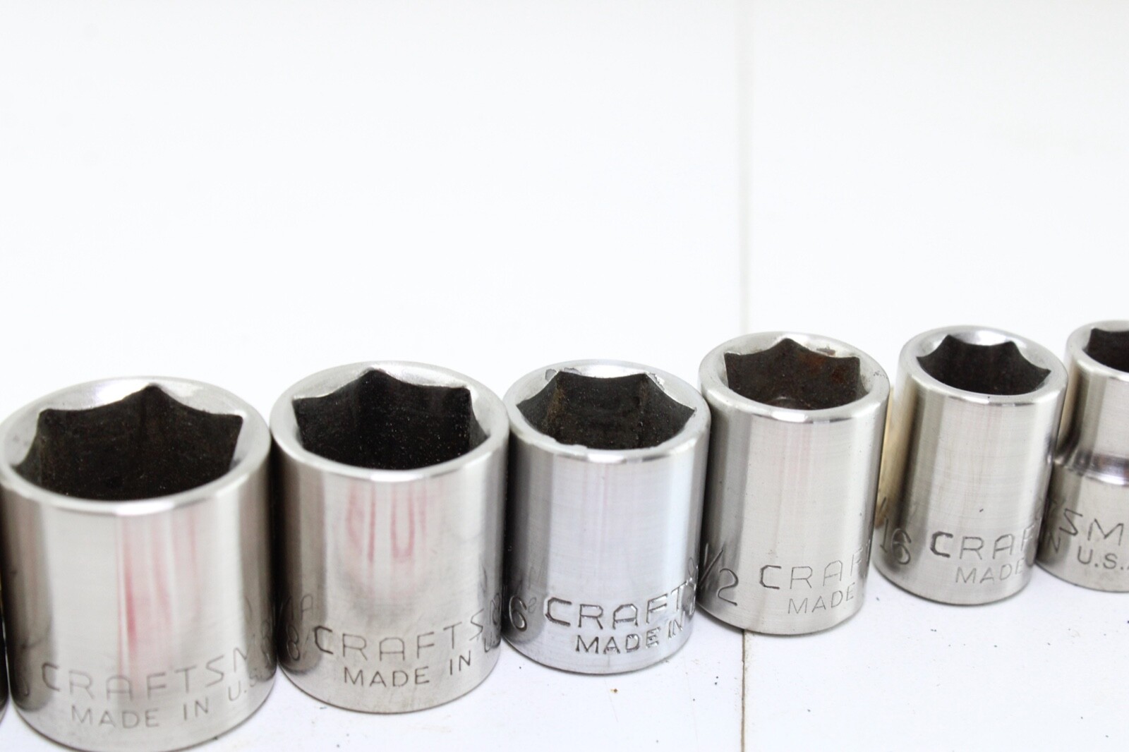 Craftsman G430 Series 5/16″-13/16″3/8” Drive 6 Point 9 Piece SAE Socket Set USA