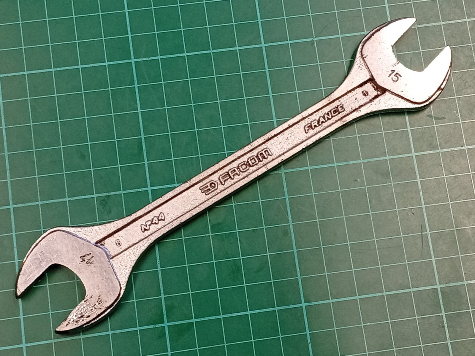 Facom No44, 15mm x 17mm, Vanachrome Super S, Open Ended Spanner, Made In France
