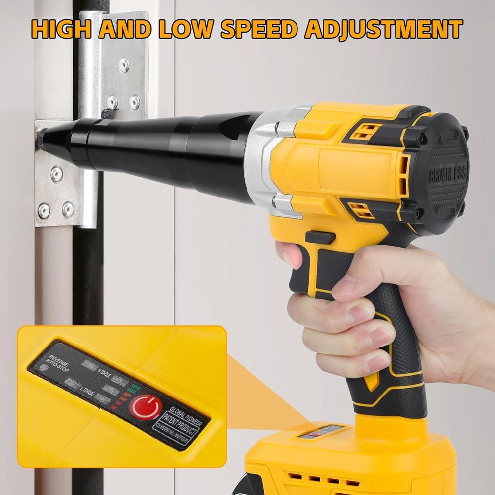 360W For Dewalt XR DCB 18V 20V Battery Brushless Electric Rivet Gun + 60 Rivets