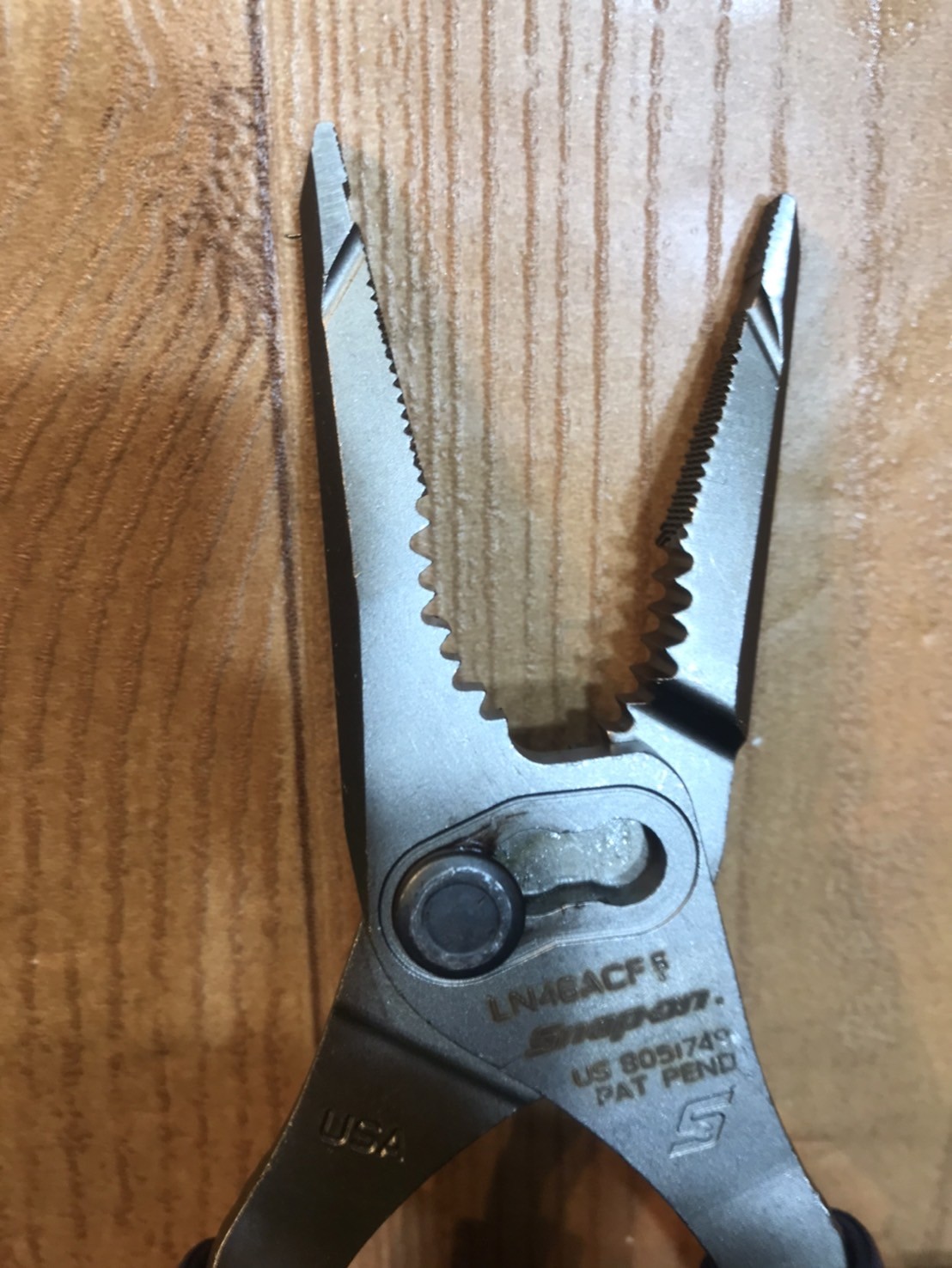 SNAP ON TOOLS NEW Blue 7″ Soft Grip Long Nose Slip Joint Pliers LN46ACF