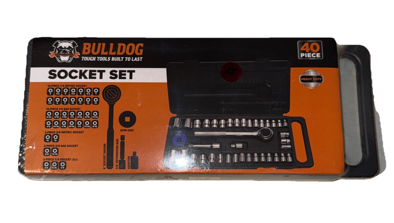 Socket Set Bulldog Tough Tools Built to Last 40 Piece New In Sealed Case