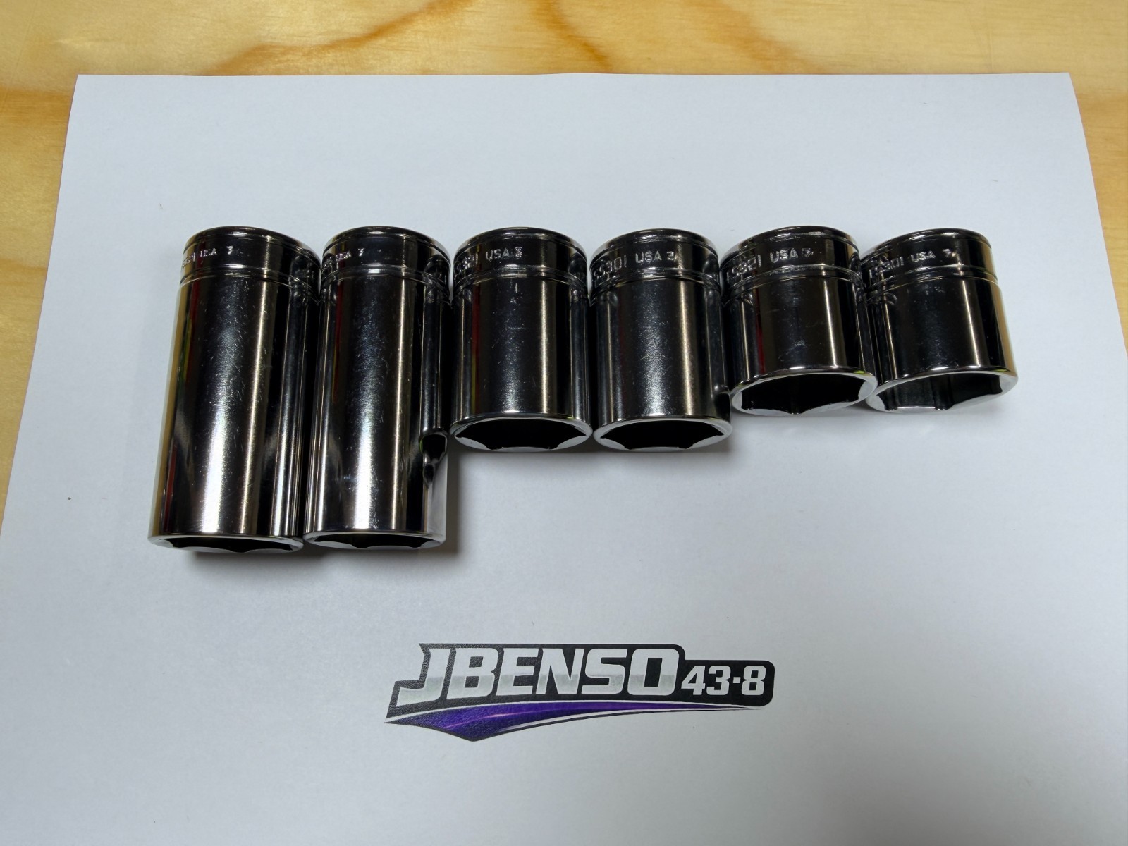 Snap-On Tools USA NEW 6pc 3/8″ Drive 15/16″ & 1″ SAE 6pt Add-On Sockets