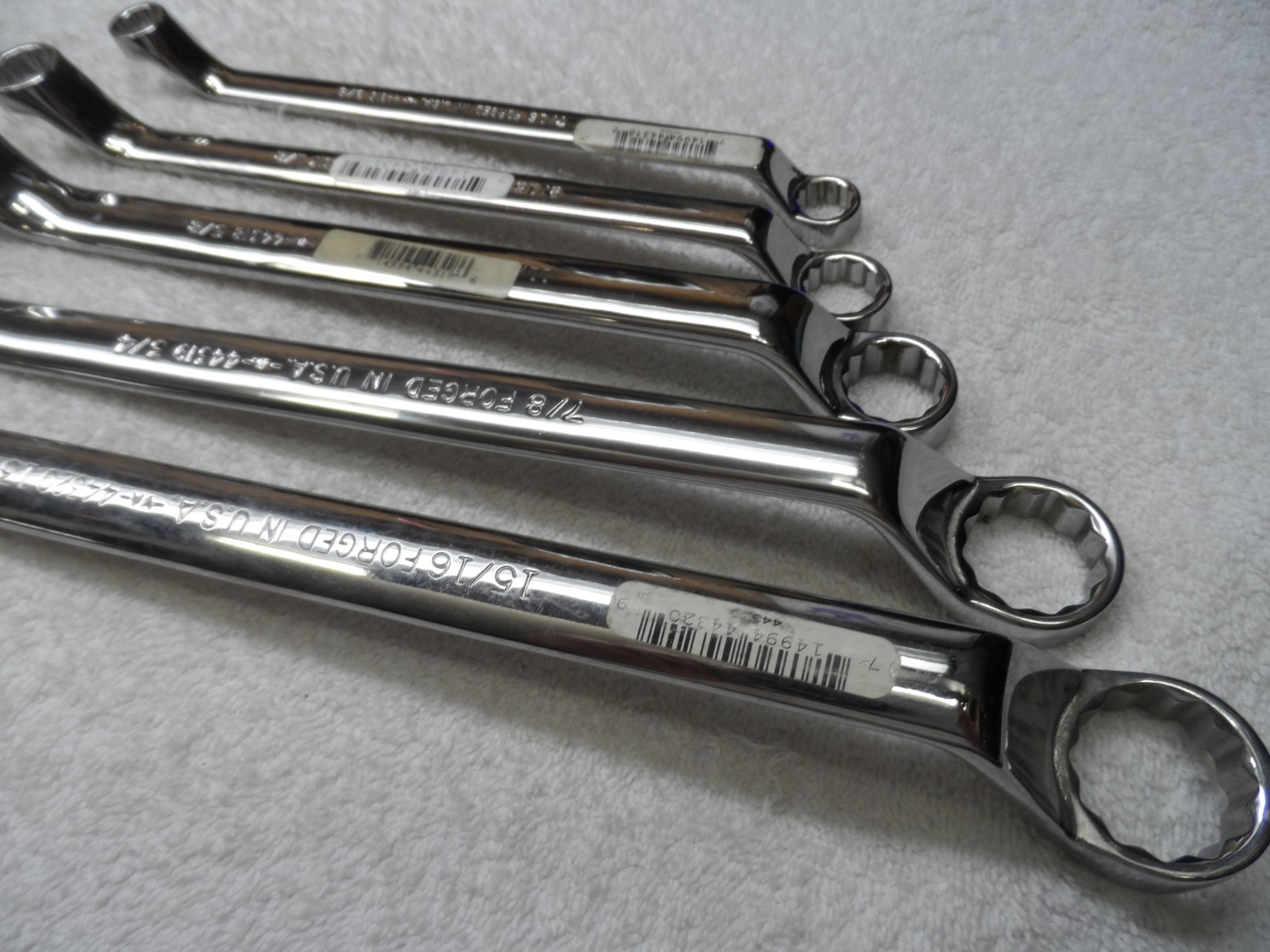 Craftsman Professional USA NOS Deep Offset Full Polish SAE Wrench Set – 5 pcs
