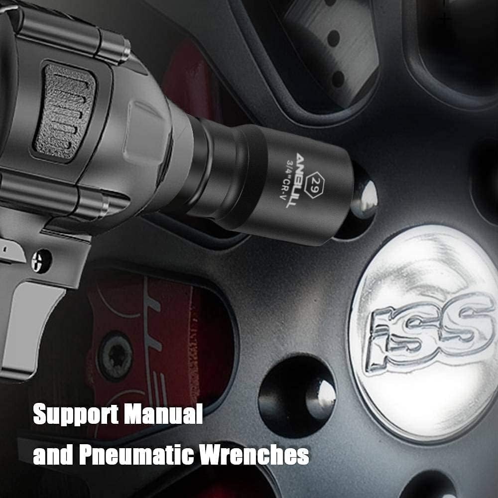 3/4-Inch and 1-Inch Drive Jumbo Impact Socket Sets, 27 PCS Shallow Socket Ass…