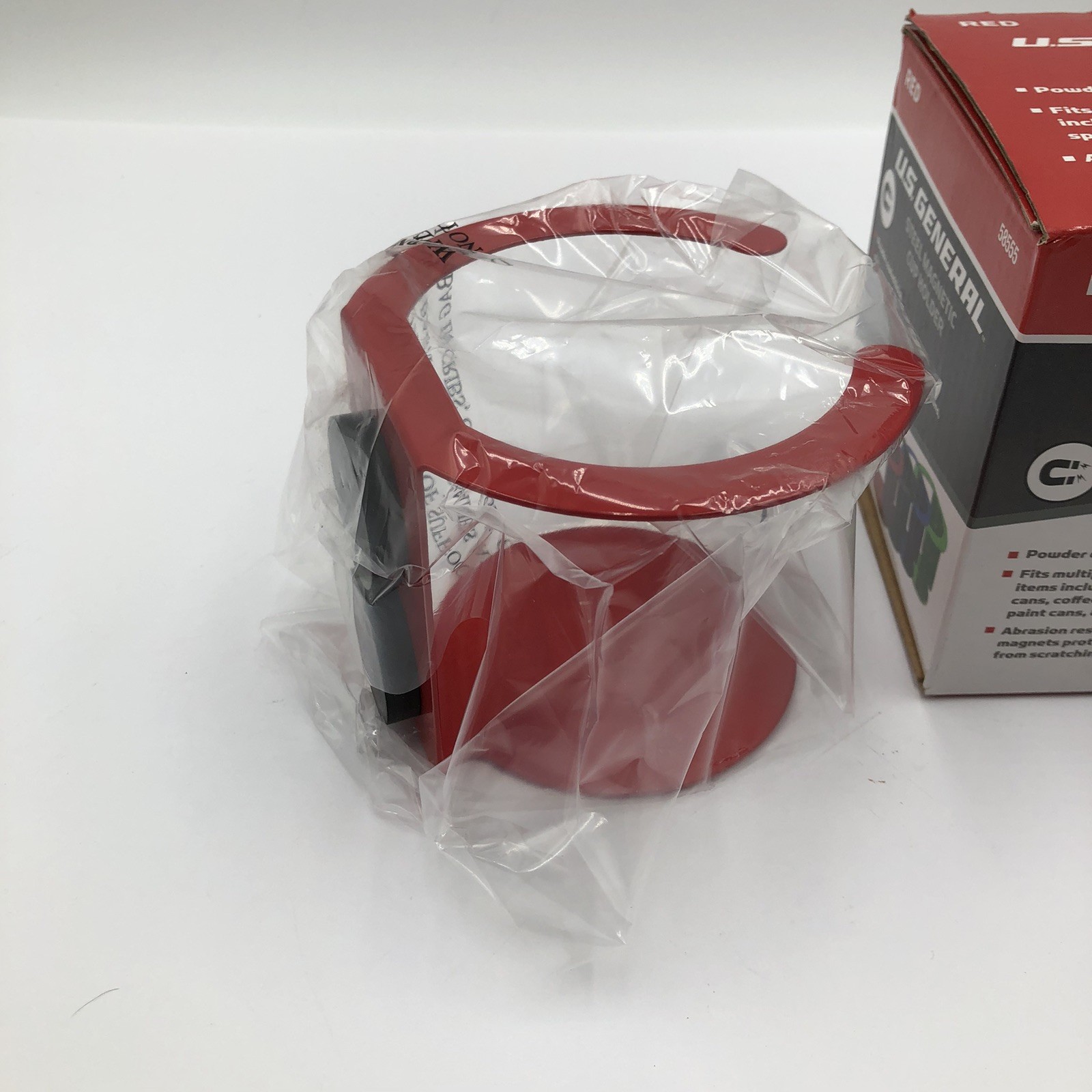 US General Steel Magnetic Cup Holder Magnetic Cup Holder Red 58555 Toolbox Acces