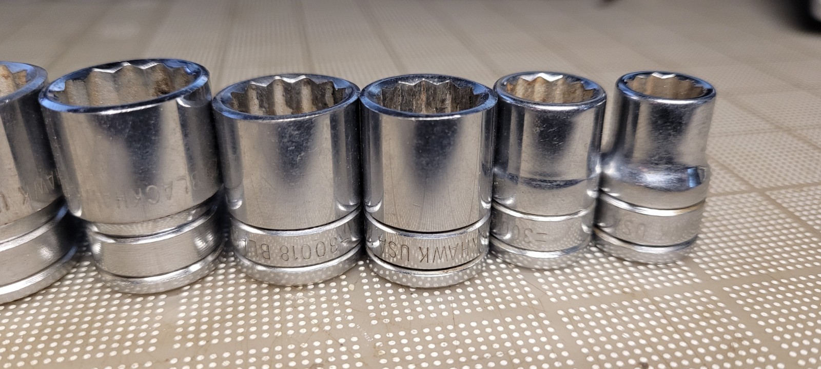 Blackhawk USA 3/8″ Dr SAE 8Pc Socket Set 12Pt 3/8″-13/16″ Vintage Very Nice!