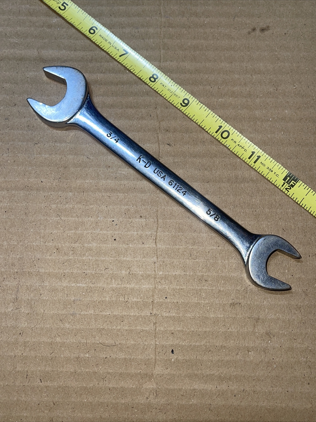 K-D USA 61124 3/4 In X 5/8 In SAE Open End wrench Vintage KD