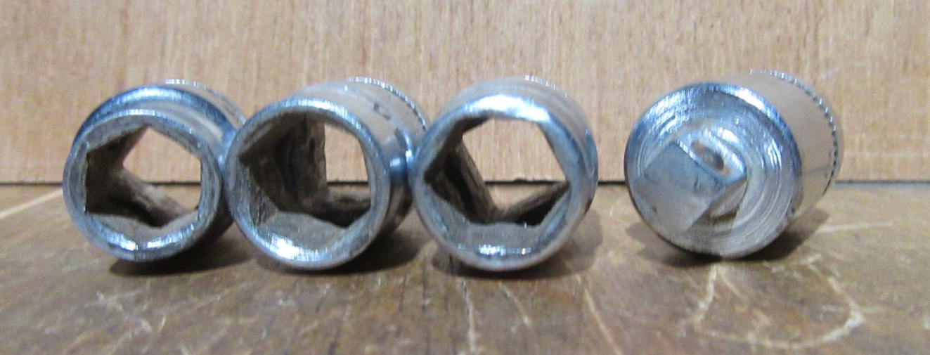 Vintage USA KRAEUTER 6 point Sockets 3/8 – 7/16(2x) + Adapter 3/8 to 1/4 #32031