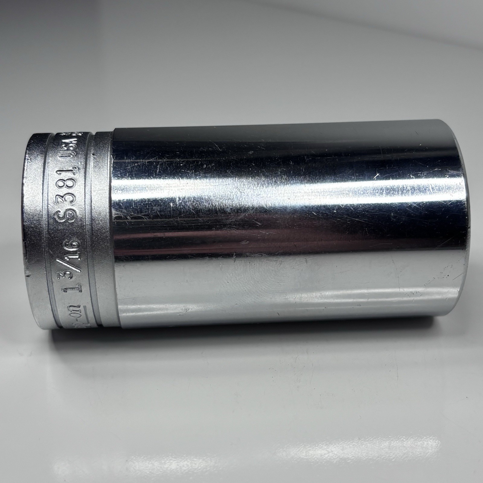 Snap On S381 1/2 Dr 12Pt SAE 1-3/16 Flank Dr Deep Chrome Socket USA VTG 1985 VGC