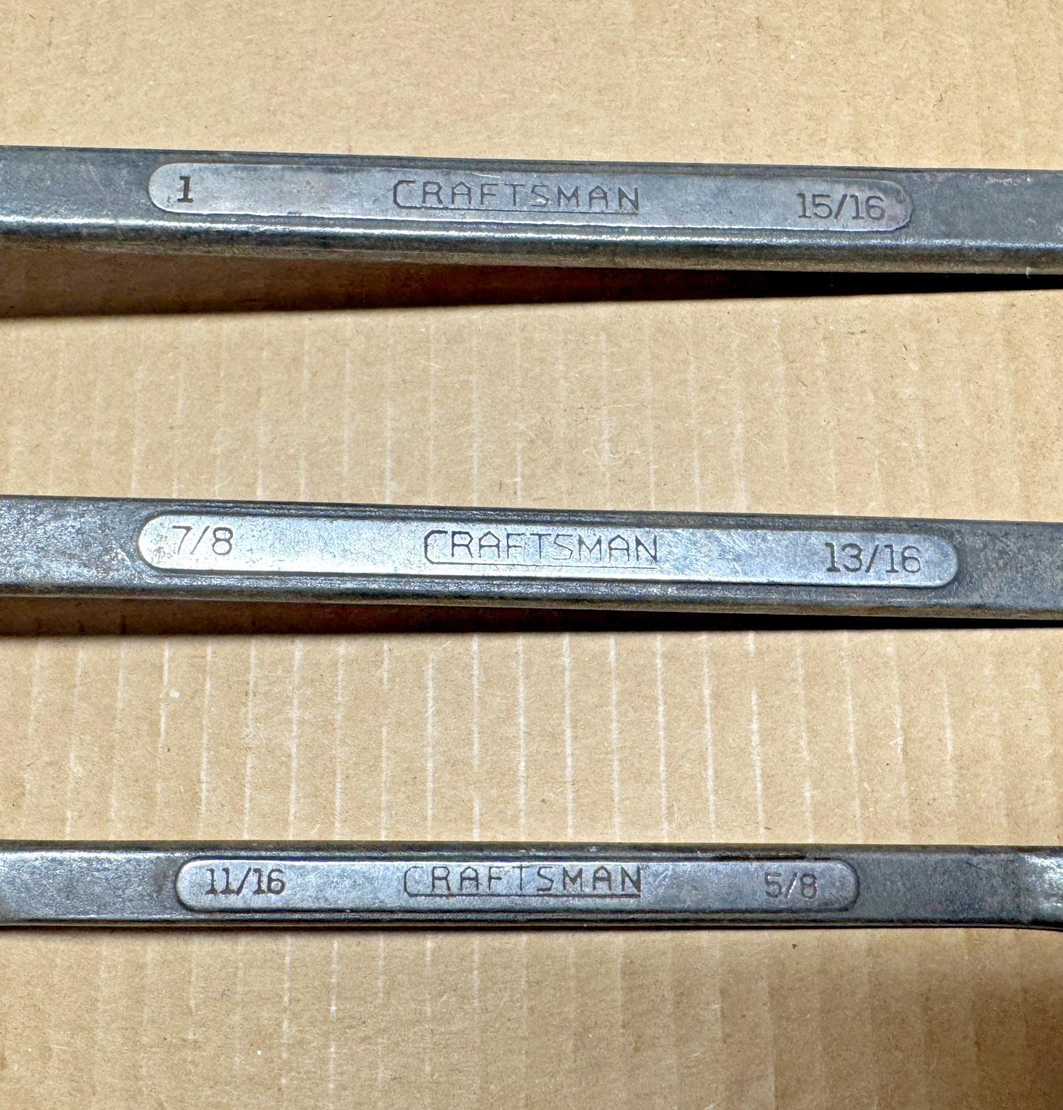 Set of 3 Craftsman Forged USA Cl Series Offset Double Box End Wrenches 5/8 to 1″