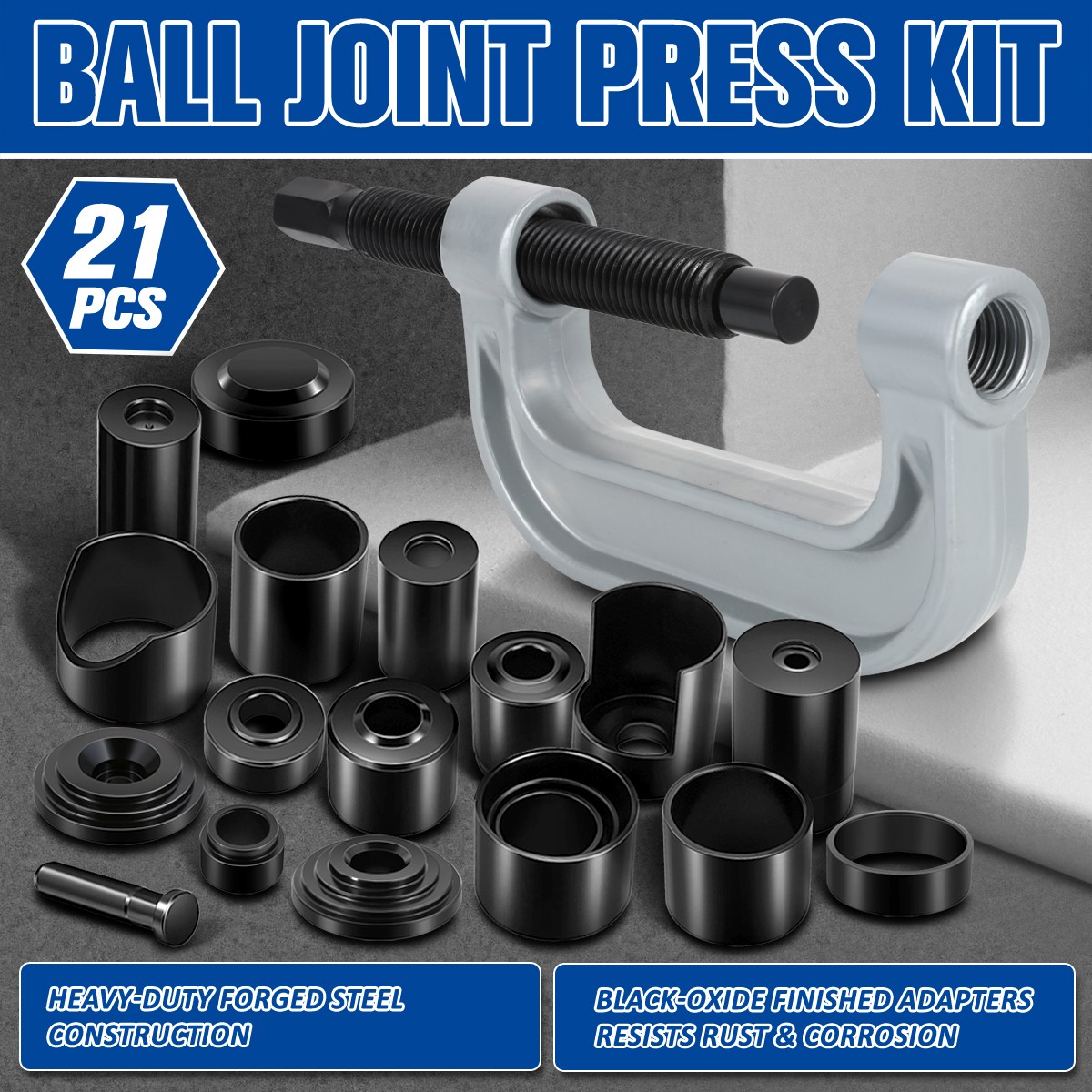 21Pcs Ball Joint Master Set Service Tool Kit Remover Installer Adapter 2 4 WD