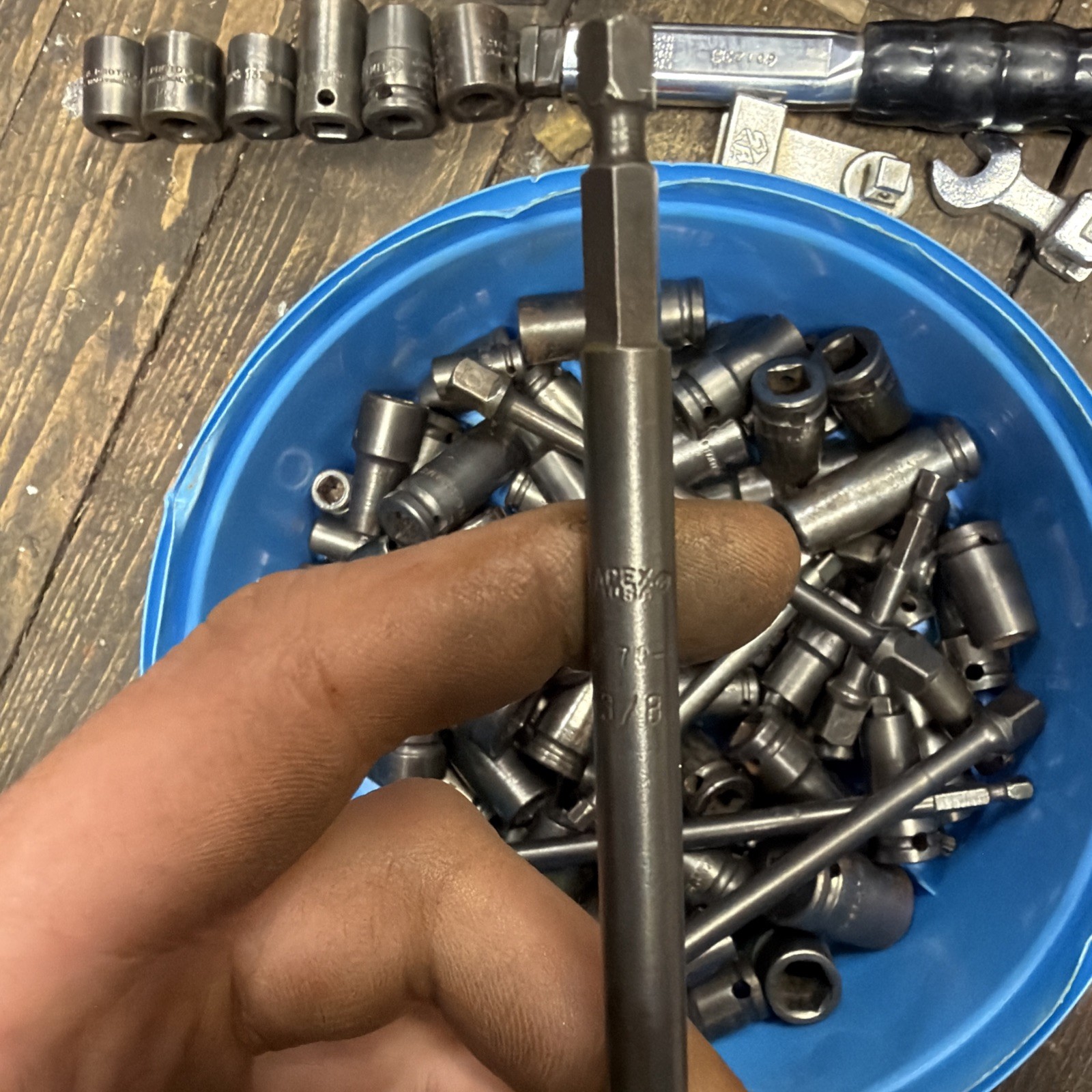 Vtg APEX TOOLS USA SOCKET LOT COLLECTION IMPACTS, EXTENSIONS