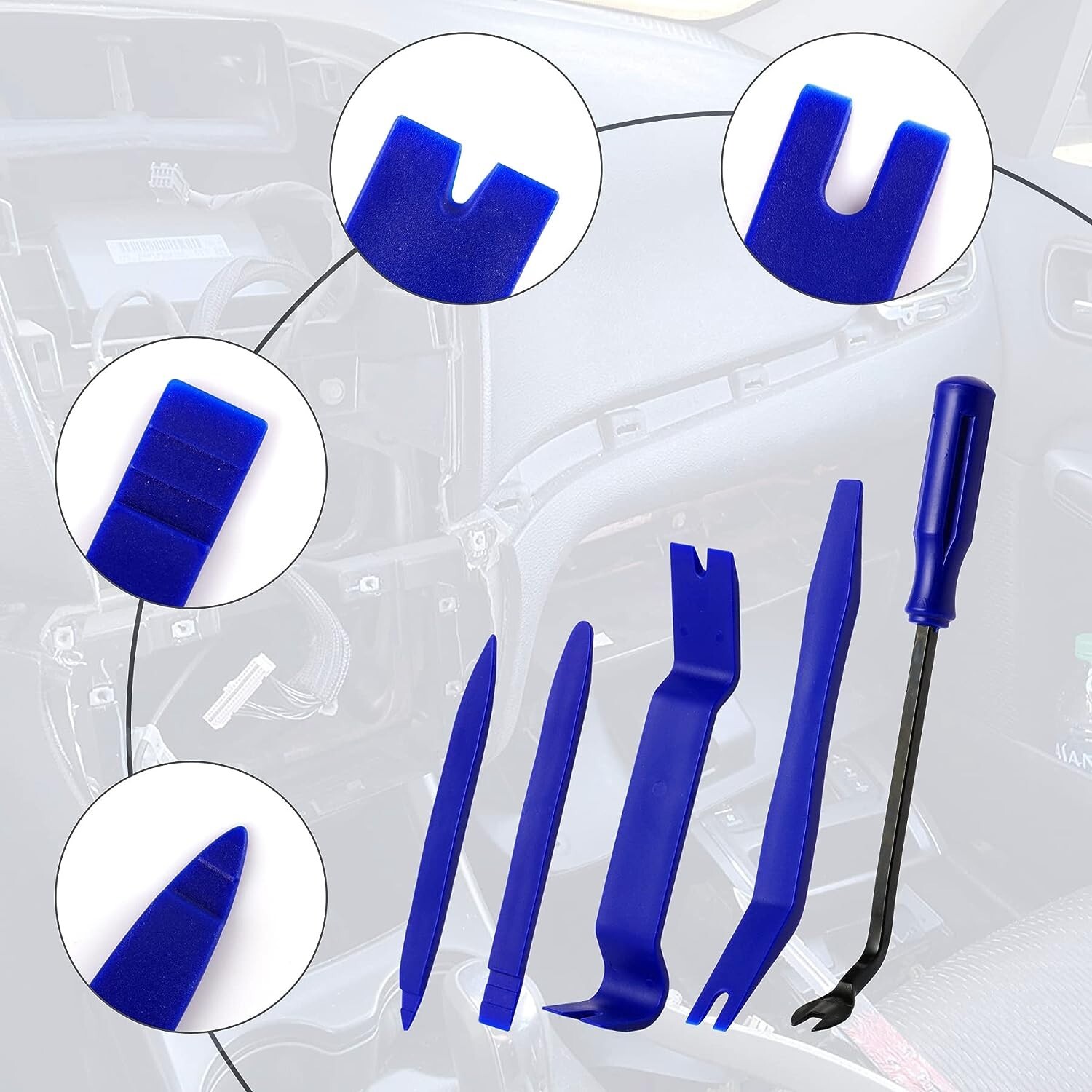 Plastic Trim Removal Pry Tool Set fits Car Radio Panel Door Dash Clip Fasteners