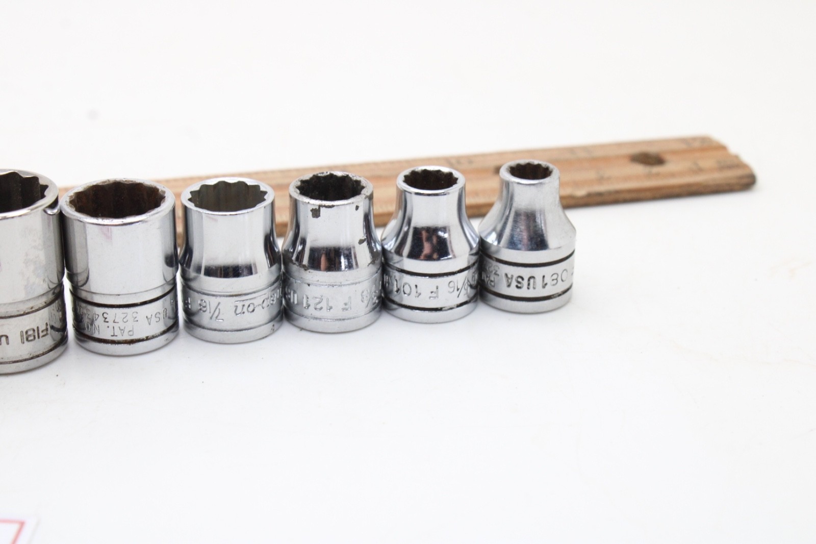 Snap-on F081 – F281 1/4-7/8″ 3/8″ Drive 12 Point 12 Piece SAE Chrome Set USA