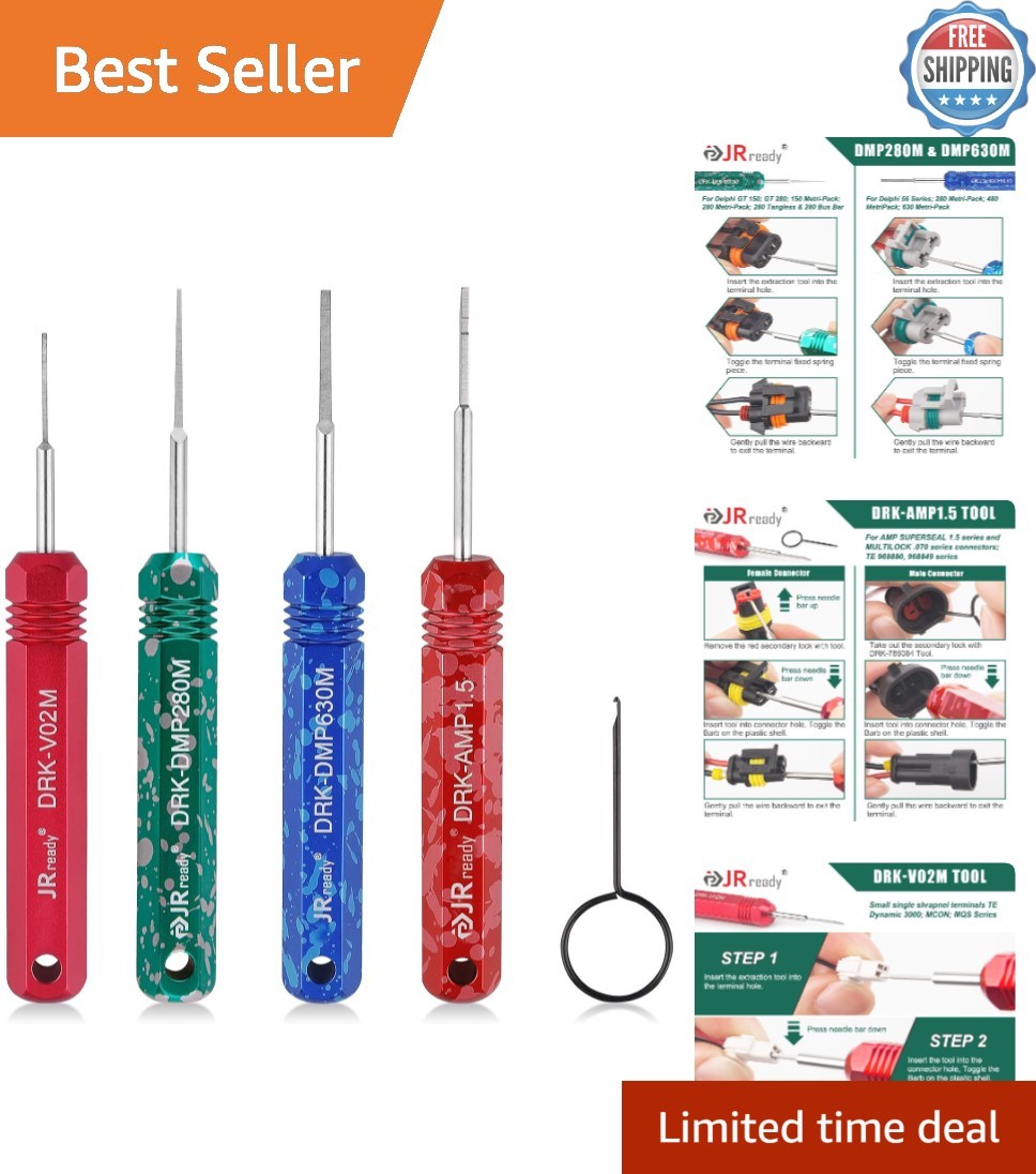 Alloy Steel Pin Extraction Tool Kit for Automotive Wire Connectors – 5PCS