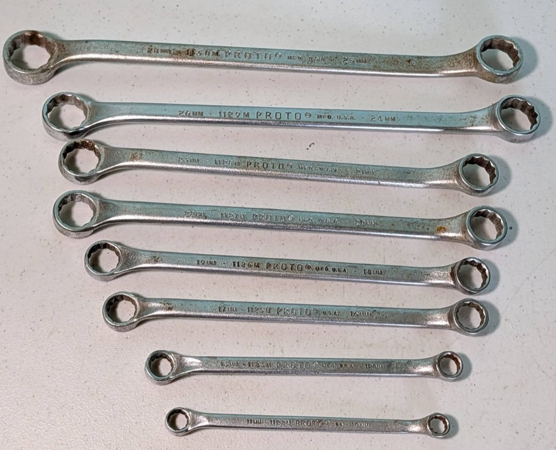 11 Proto Box End Wrench Set 10,11,12,13,16,17,18,19,20,21,22,23,24,25,26,28 USA