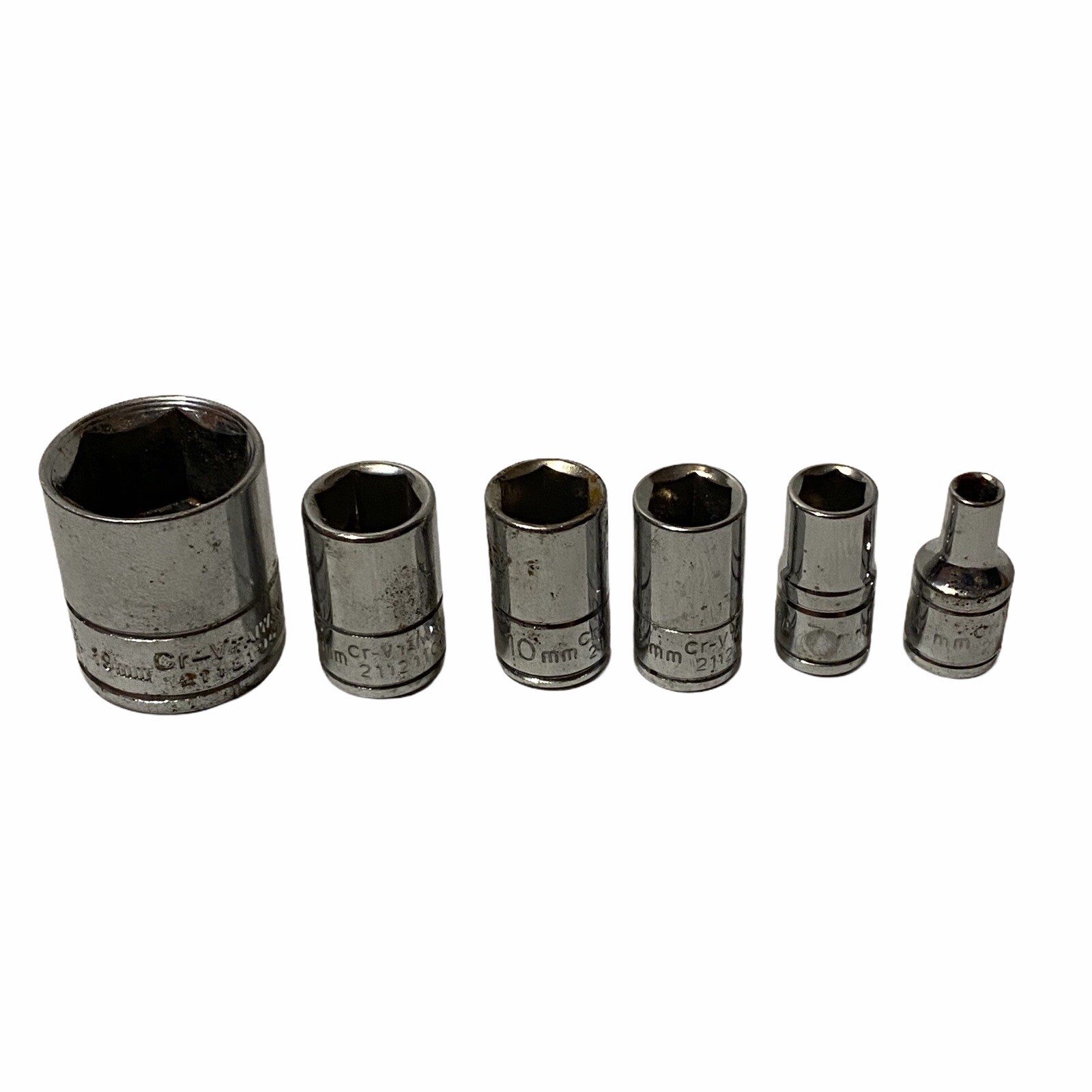 Metric CR-V 6 Point Sockets 11mm 10mm 9 7 4 19 Vintage