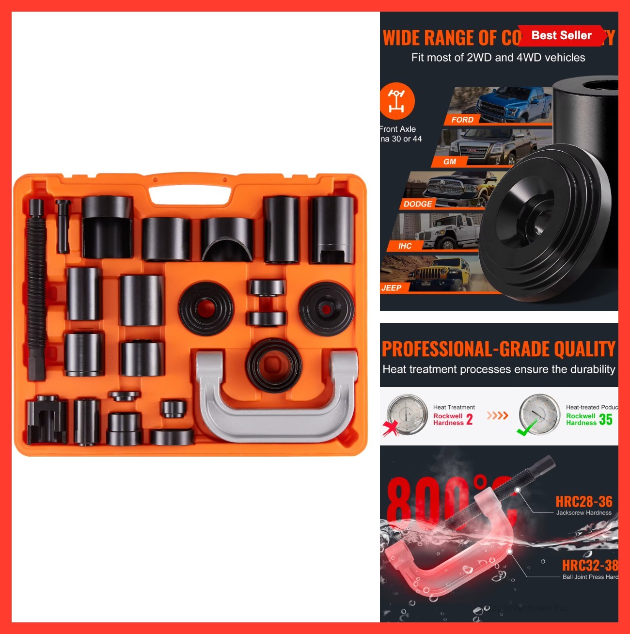 Ball Joint Press Kit 25 pcs Tool C-Press Removal Installation Heavy Duty Repair