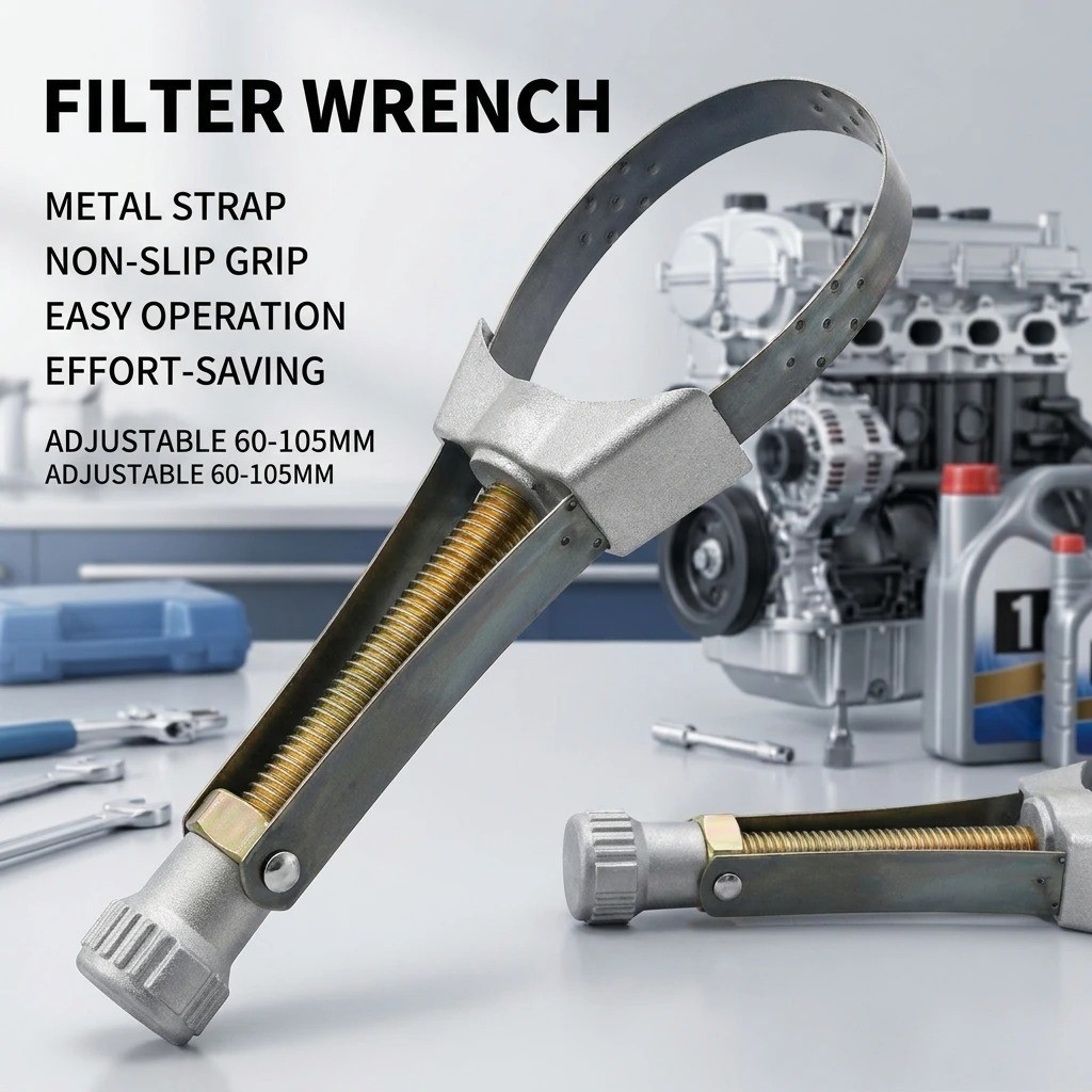 Oil Filter Removal Tool Strap Wrench Diameter Adjustable 60mm To 120mm Car Auto