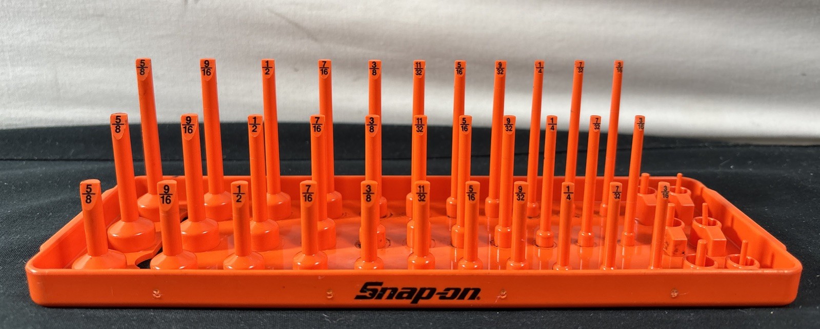 Snap On Tools KA143FROR ORANGE SAE 1/4″ Post 3-Row Socket Tray Storage USA