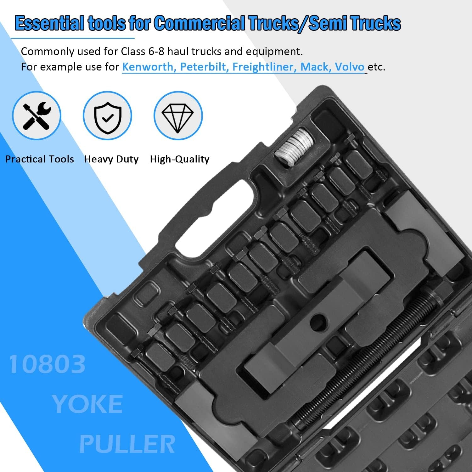 10803 Yoke Puller Tool Kit for Commercial/Semi Trucks, Works on Class 6-8 Trucks