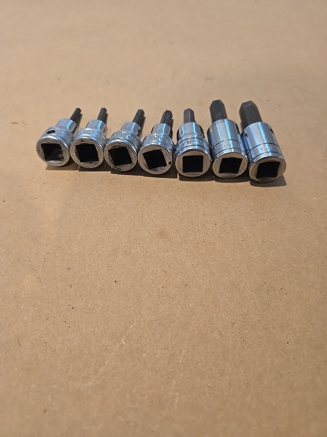 Snap On 3/8″ Drive 9/64″-3/8″ SAE Hex Bit Driver Sockets USA Lot Of 7