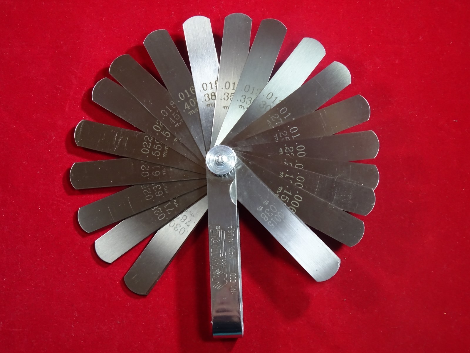 WILDE TOOL #500 USA MADE Master Feeler Ignition Gauge 25 Blades .0015 to .035