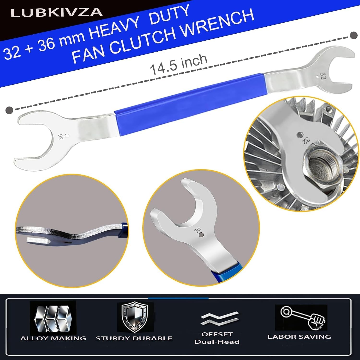 .Fan Clutch Removal Tool Kit 32mm 36mm Wrench Water Pump Holder BMW Ford GM