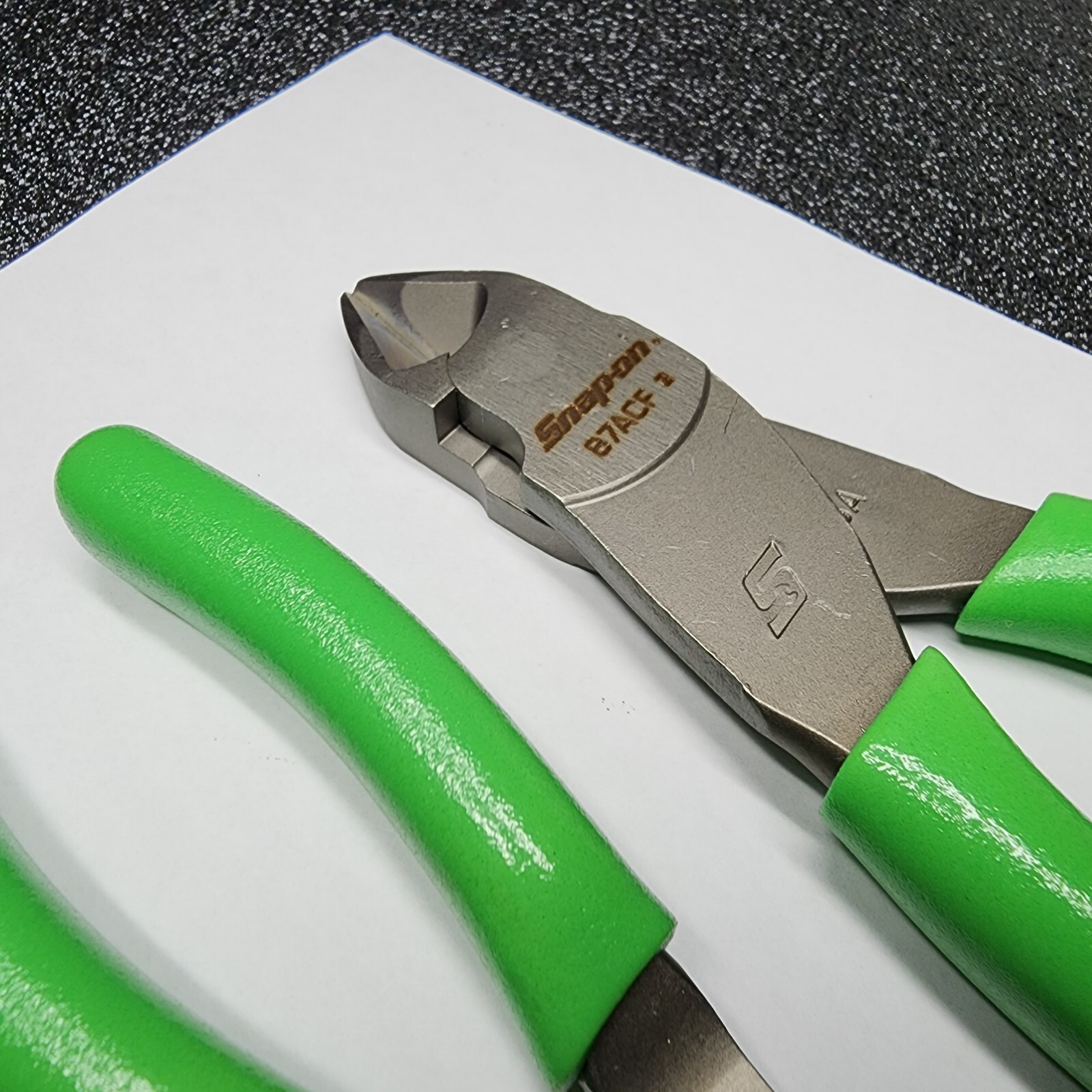 Snap-on Tools 2pc GREEN 7″ Long Nose Slip-Joint Pliers & Diagonal Cutter LN46ACF