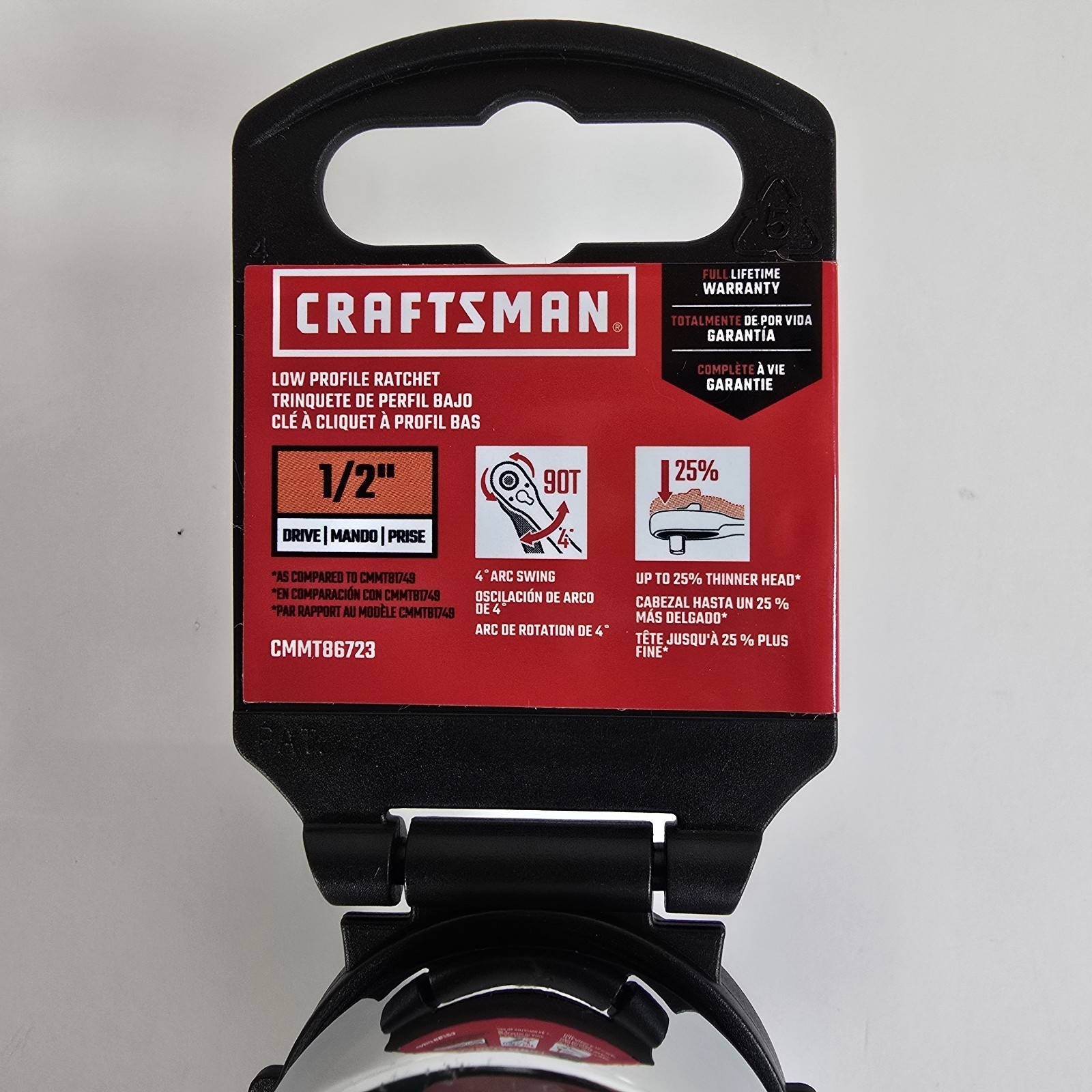 Craftsman 1/2″ Drive Ratchet CMMT86723 90T Quick Release Ratchet Low Profile