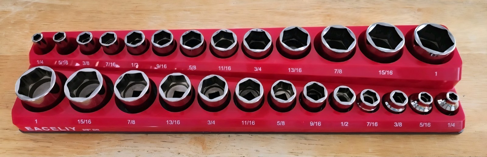 Snap-on 3/8 Dr 26pc 1/4-1 Shallow FDX & SEMIDEEP 6pt Socket Set 211YFSY 211FSSY
