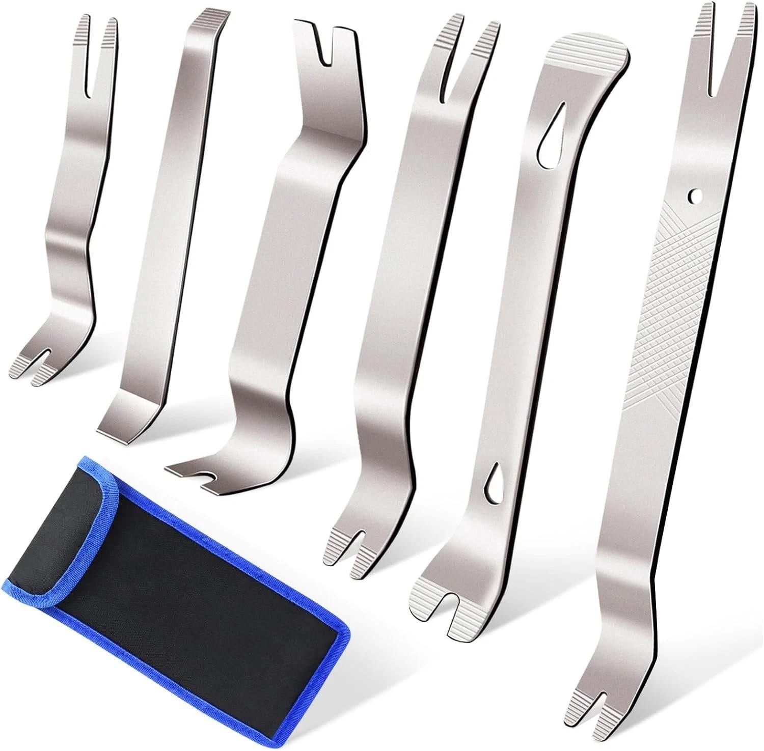 6pcs Metal Trim Removal Tool, Auto Pry Tool Kit Trim Removal Tool Set