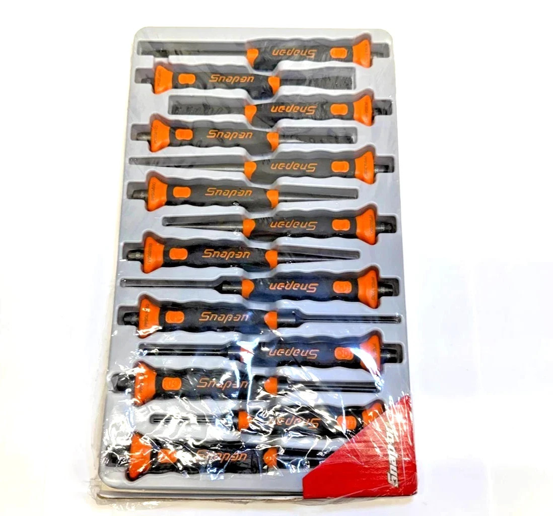 Snap-on Orange 14pc Soft Grip Punch & Chisel Set PPCSGL714O NEW SEALED