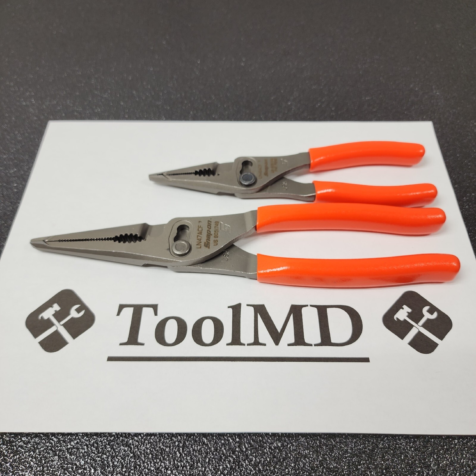 Snap-on Tools USA NEW 2pc ORANGE 7″ & 9″ Long Nose Slip Joint Plier Set LN46ACF