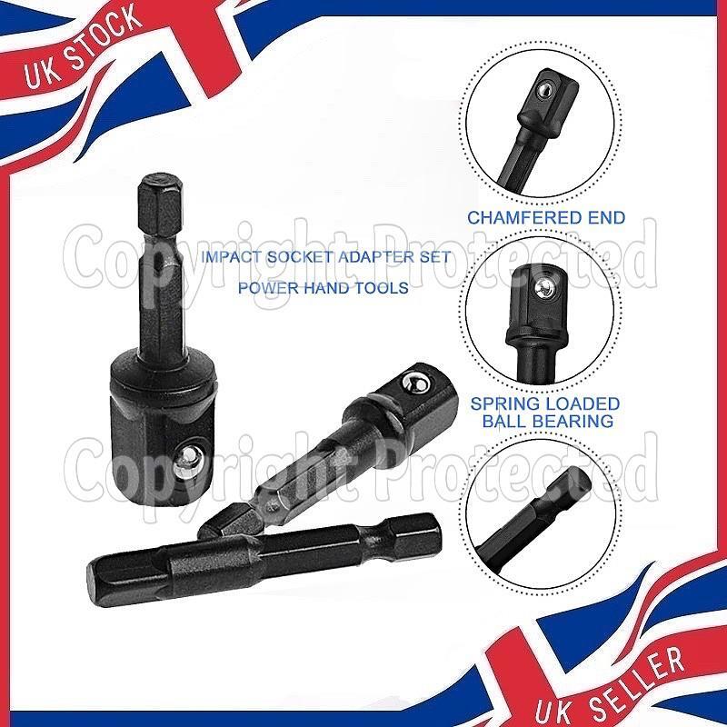 8PC SOCKET ADAPTER CONVERTER SET POWER IMPACT DRILL BIT SQUARE DR DRIVE DRIVER