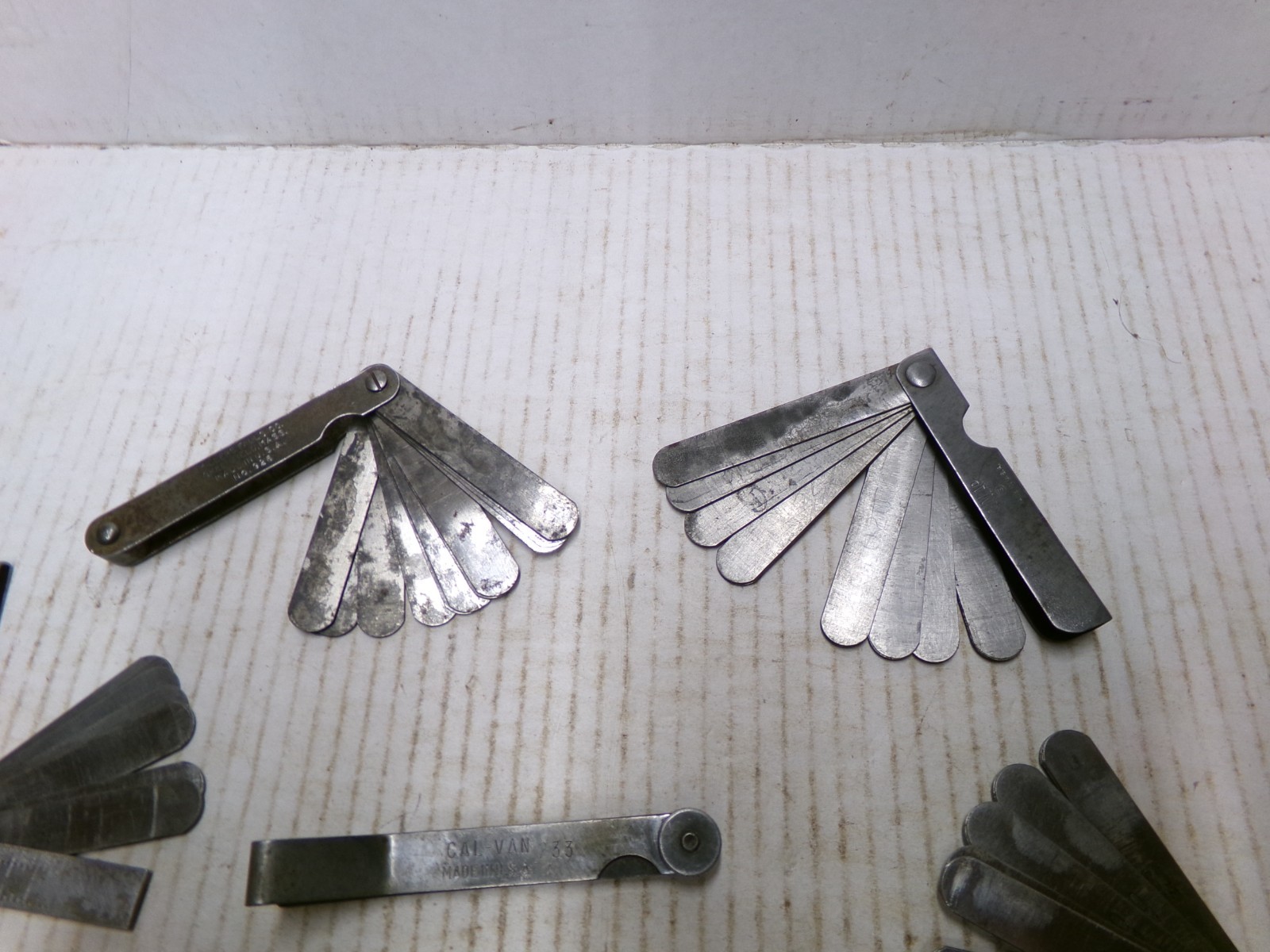 Lot of 7 Feeler Gauges Starrett Millers Falls Dunlap Cal-Van Kastar