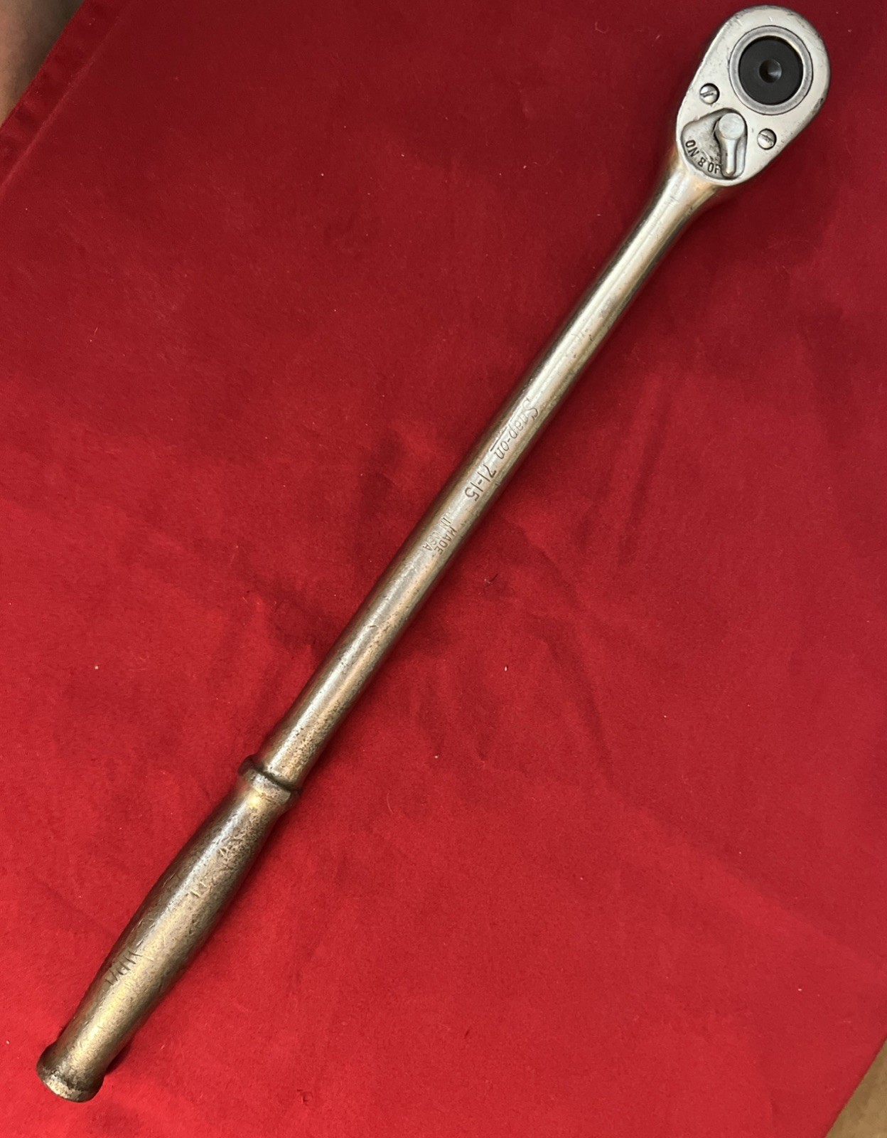 Vtg Snap/on 15″ Long 1/2″ Drive Ratchet 71-15 USA 1946 Mechanics Tool T355