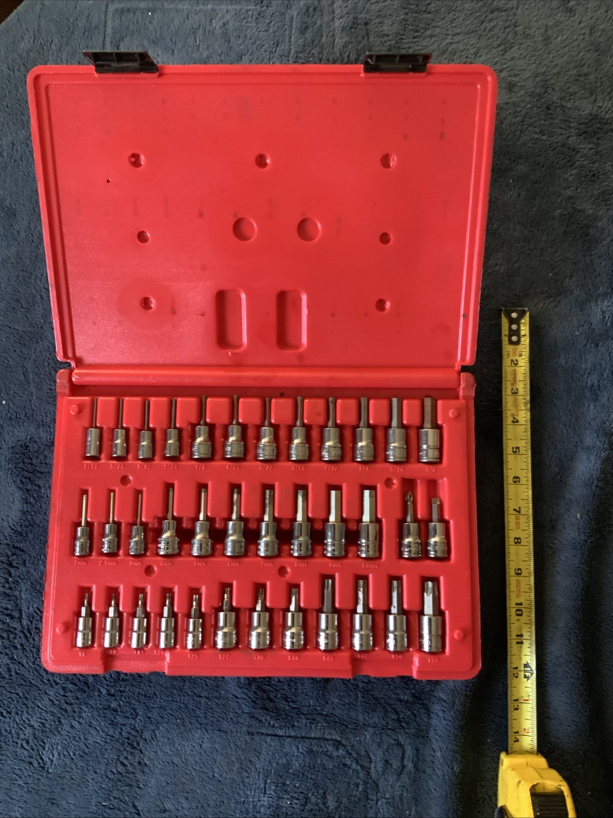 Snap On 36pc Torx And Hex Bit Socket Set….3/8 And 1/4” Drives…..