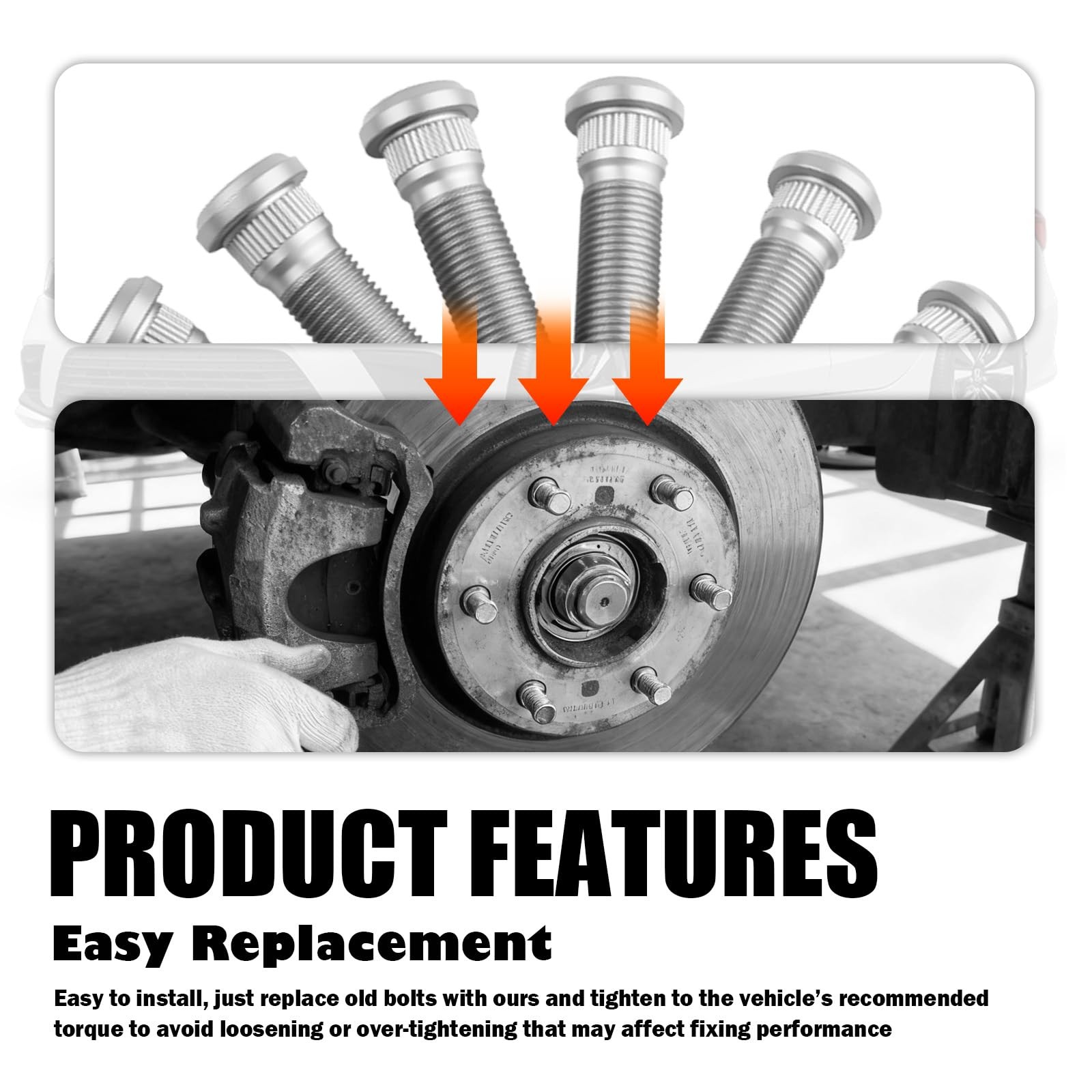 6PCS Trailer Wheel Studs 1/220 UNF, 12.9 Grade Bolts for 20007000 Lb Axles