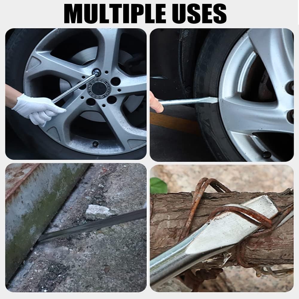 17mm Car Lug Wrench & Multi-Tool Repair Tool – Durable Steel & Galvanized Finish
