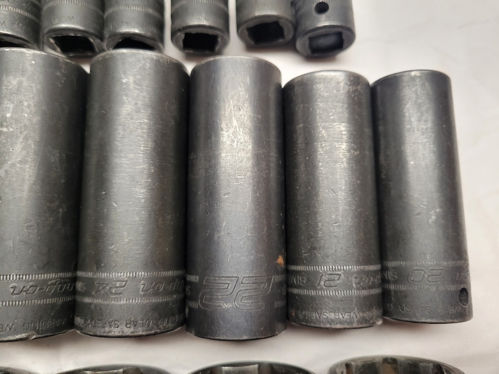 Snap On 20pc 1/2 Drive Impact 6pt Deep Socket Set SIMM METRIC SERIES