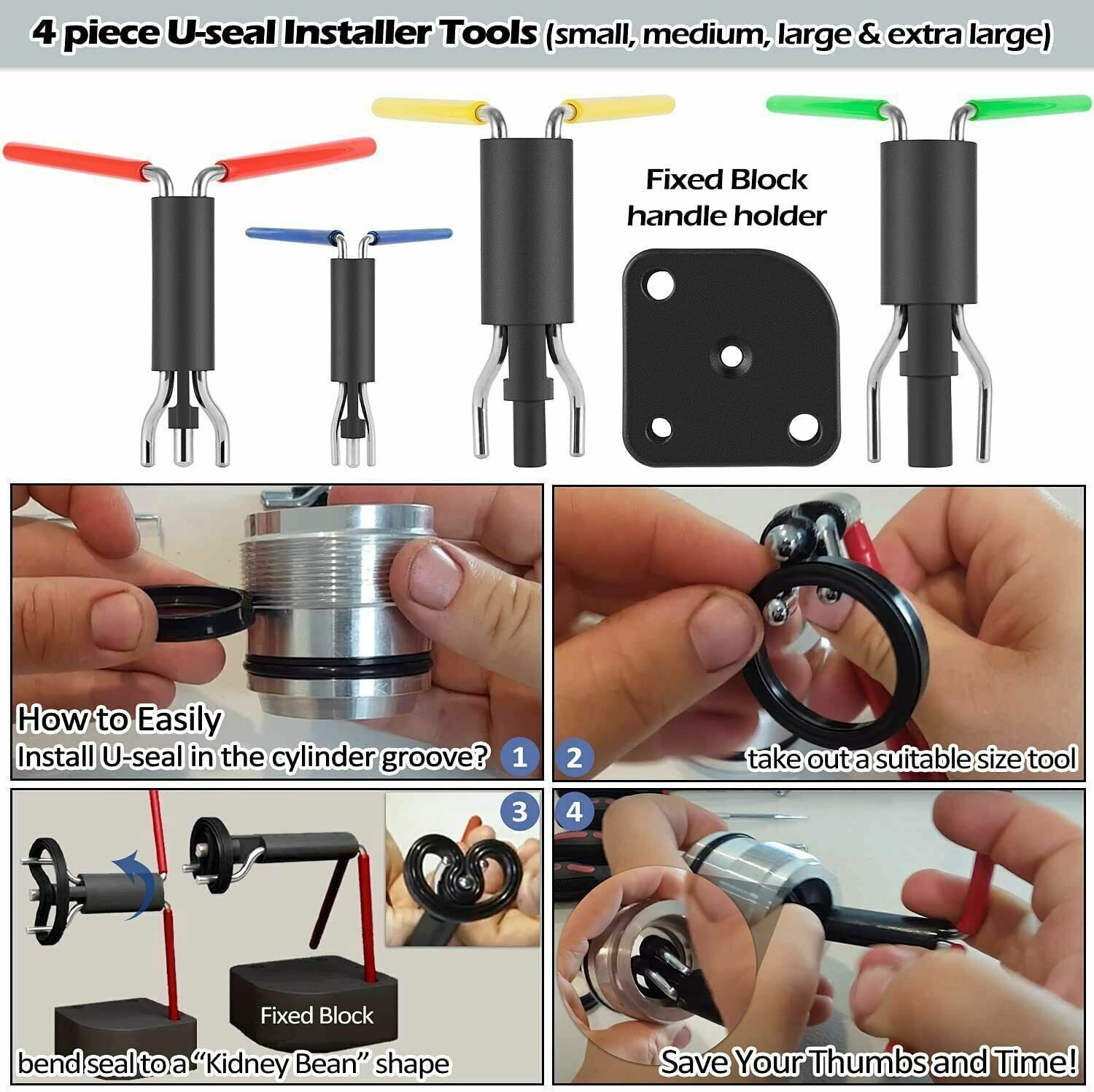 Hydraulic Cylinder Repair Tools Rod/Gland Wrench Seal Installer For Skid Steers