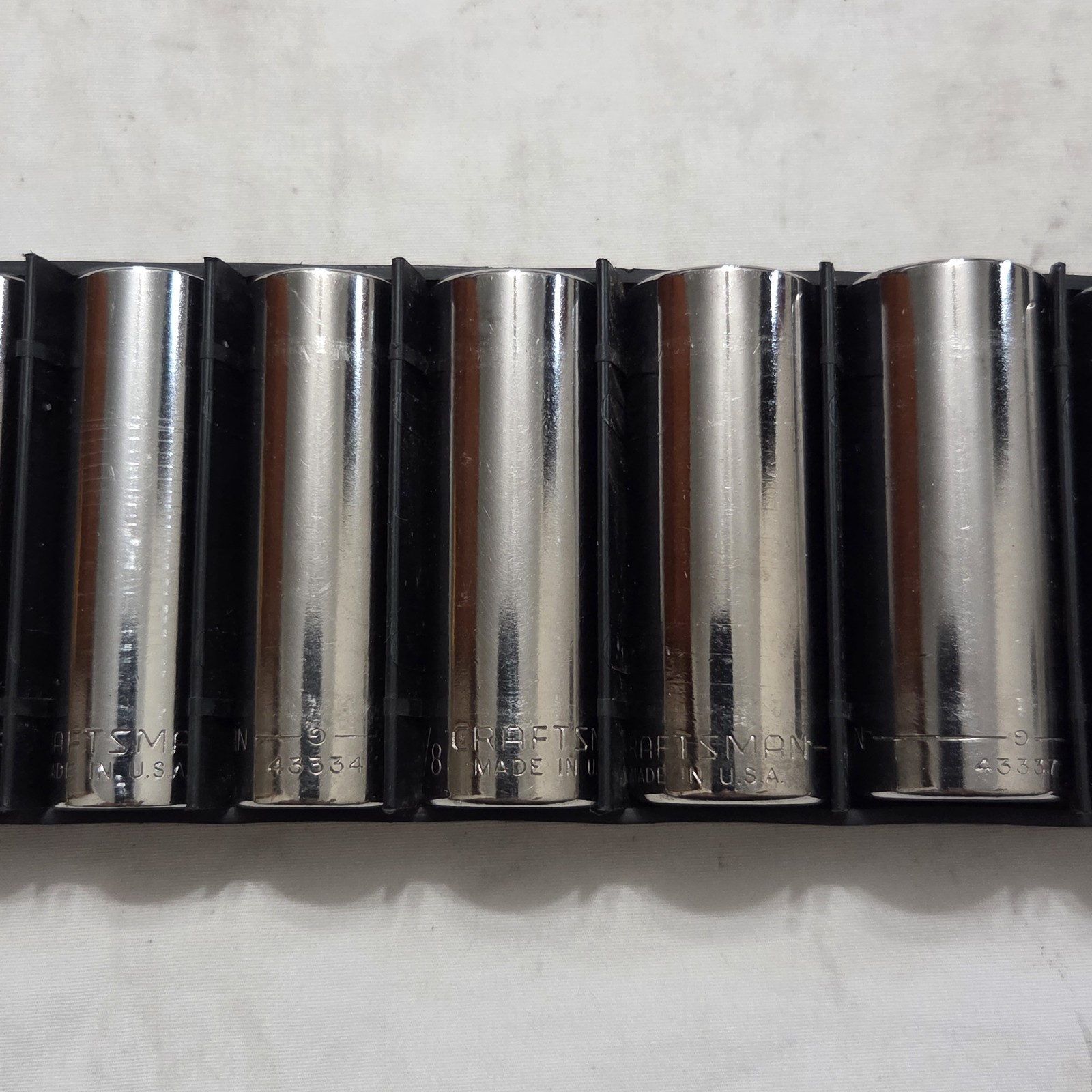 Craftsman -G- SAE 9pc 3/8″ – 7/8″ 6 Pt Deep Socket Set 3/8″ Dr. 934439 – USA