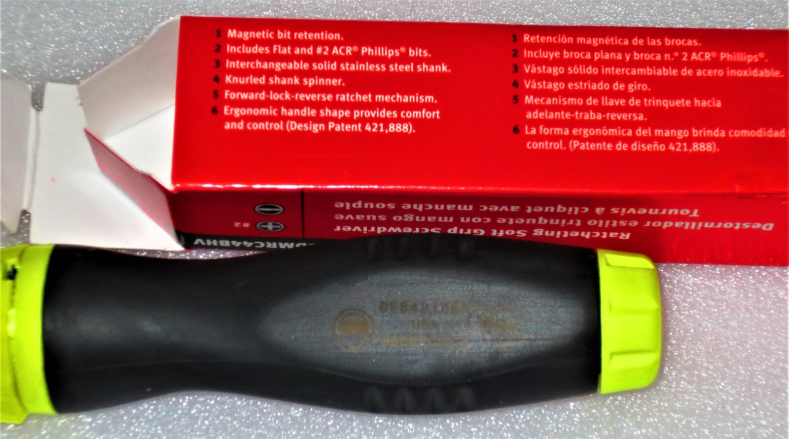 *NEW* Snap-on YELLOW Ratcheting Screwdriver SGDMRC44BHV *HI-VIZ SOFT HANDLE* NIB